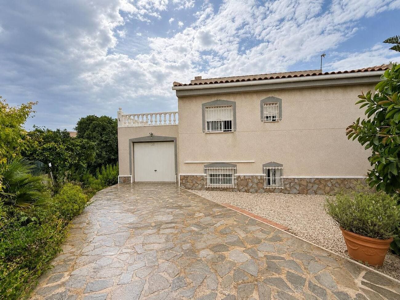 Private driveway and garage